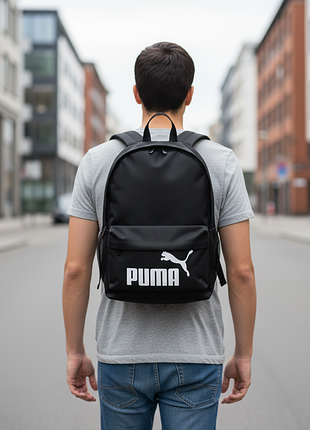 Рюкзак puma чорний з великим білим лого