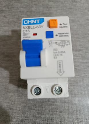 Дифавтомат chint nxble-63y c16 30ma (стан нового)