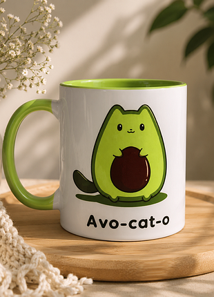 Чашка з принтом avo-cat-o