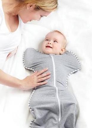 Спальний мішок-пелюшка кокон на блискавці love to dream swaddle up хлопчику дівчинці 0-3м 56-62 см