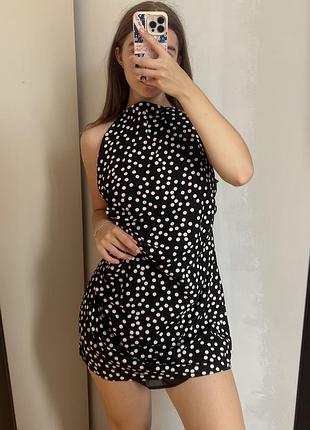 Жіноча літня сукня h&m у горошок • чорна • розмір s • ідеальний стан
