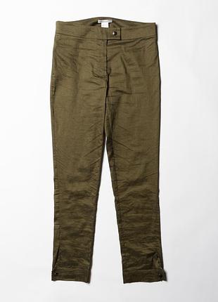 Sarah pacini linen blend skinny preppy green khaki pants [pwh017333]