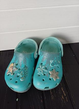 Детские шлепанцы кроксы сабо crocs c8 размер 25 ельза холодное ледяное сердце фрозен