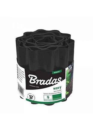 Бордюр газонный пластик волнистый 9мх20см черный, obfbk 0920 тм bradas