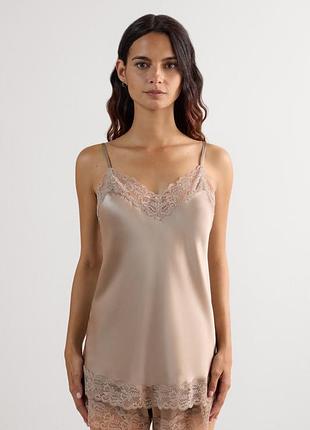 Пижама женская intimissimi, шелк, xs, цвета капучино.