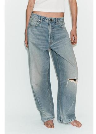 Джинсы zara - baggy balloon - светло голубые 44 р.