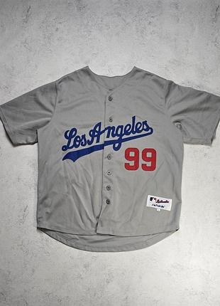 Бейсбольная футболка majestic manny ramirez #99 los angeles dodgers mlb jersey