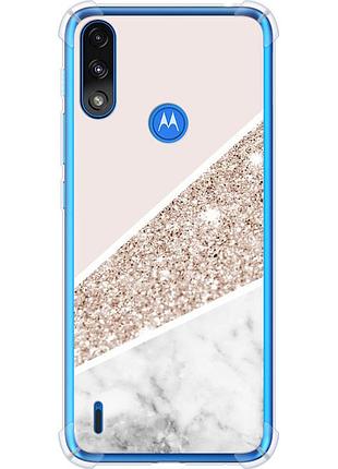 Чехол силикон с усиленными углами на телефон motorola e7 power пастельный мрамор "4342sp-2284-58250"