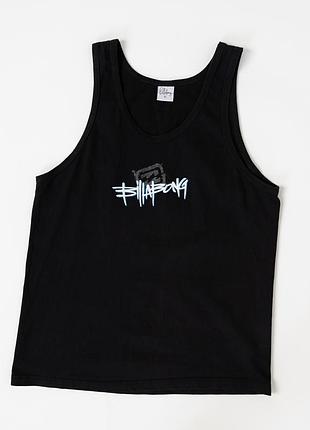 Чоловіча майка billabong у чорному кольорі з м’якої, бавовняної тканини. модель без рукавів має класичний крій, круглий виріз горловини та фірмовий,
