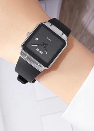 Классические женские часы skmei 2173sibk silver-black, часы