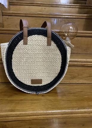 Кругла плетена сумка
