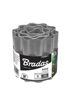 Бордюр газонный пластик волнистый 9мх20см серый, obfgy 0920 тм bradas