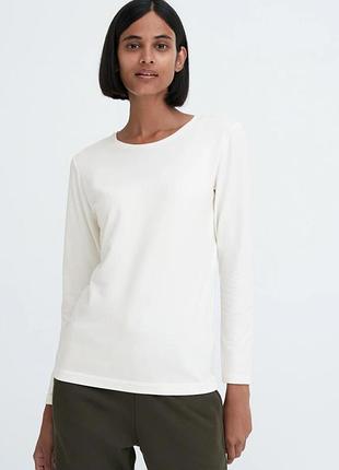 Базовий білий логслів uniqlo xl лонгслиф кофта лонг юникло