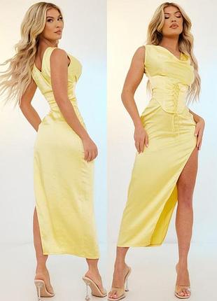 Распродажа платье prettylittlething мидакси со съемным поясом-корсетом