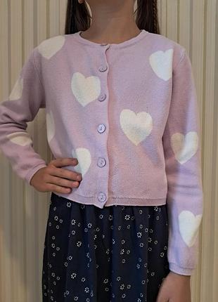 Кардиган тонкой вязки.сиреневого цвета. h&amp;m. 134-140p. 8-10p.