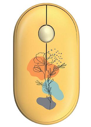 Миша комп'ютерна 2e mf300 flora: poppy silent бездротова 1600dpi жовтий (2e-mf300wflorayw)