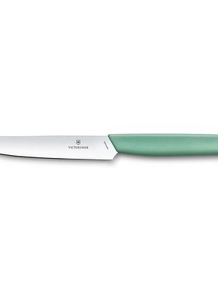 Ніж victorinox swiss modern steak 12 см, зелений, модель vx69006.1241