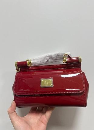 Сумка dolce mini sicily handbag &gabbana in polished skin red