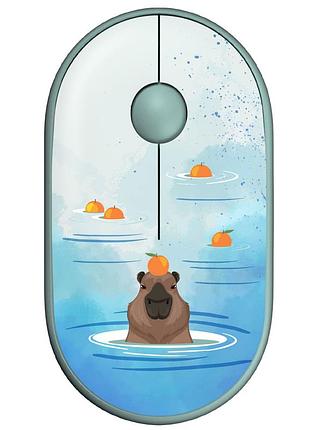Миша комп'ютерна 2e capybara: tangerine бездротова 1600dpi зелений (2e-mf300wcapibaragn)