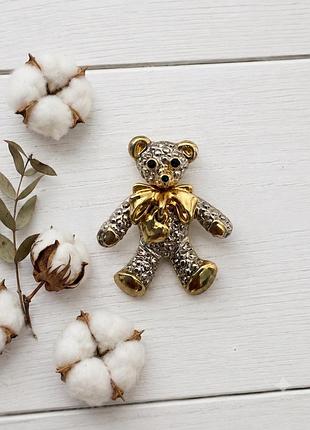 Вінтажна брошка мішка тедді винтажная брошь teddy bear