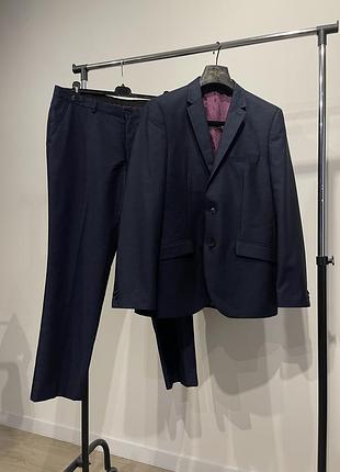 Чоловічий класичний костюм-двійка taylor & wright slim fit (темно-синій) xl-xxl
