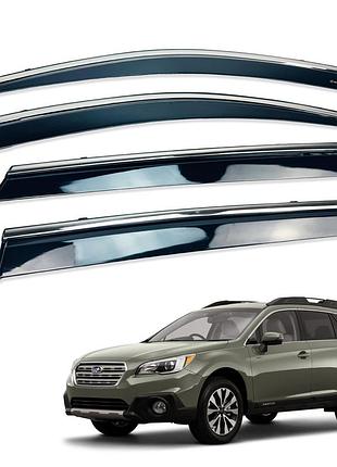 Д/в subaru outback 2015-2020 нерж. з хром полоскою (hawk)