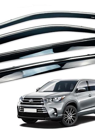 Д/в toyota highlander 2015-2020 нерж. з хром полоскою (hawk)