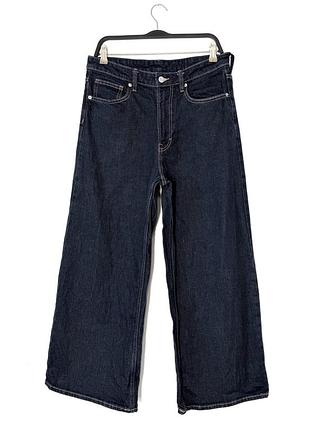 Темно-сині широкі джинси h&m wide leg