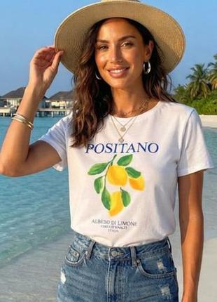 Крутая хлопковая футболка positano с лимонами италия xl р-р