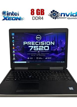 Мобильная рабочая станция dell precision 7520 / 15.6" (3840x2160) ips / intel xeon e3-1575m v5 (4 (8) ядер по 3.00 - 3.9 ghz) / 8