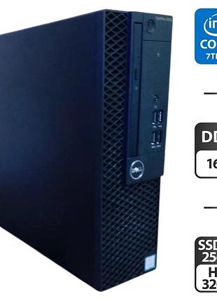 Компьютер dell optiplex 3050 sff / intel core i5-7500 (4 ядра по 3.4 - 3.8 ghz) / 16 gb ddr4 / 256 gb ssd m.2 + 320 gb hdd / intel