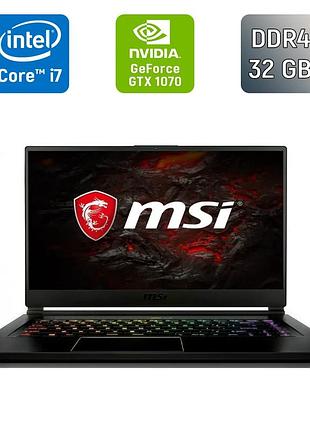 Игровой ноутбук б-класс msi gs 65 stealth thin 8 re / 15.6" (1920x1080) ips / intel core i7-8750h (6 (12) ядер по 2.2 - 4.1 ghz) /