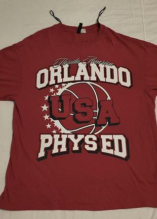 H&m divided cotton - orlando usa phys ed - жіноча стильна футболка - м