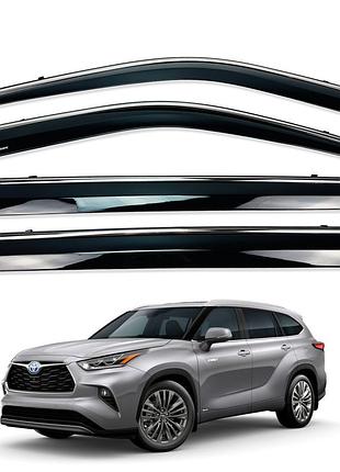 Д/в toyota highlander 2020+ нерж. з хром полоскою (hawk)