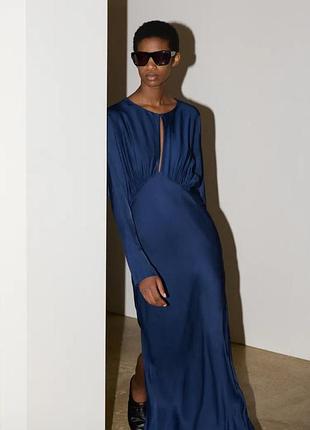 Длинное атласное платье zw collection
