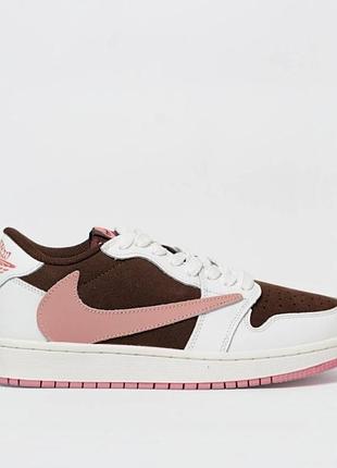 Nike air jordan 1 low x travis scott white brown pink