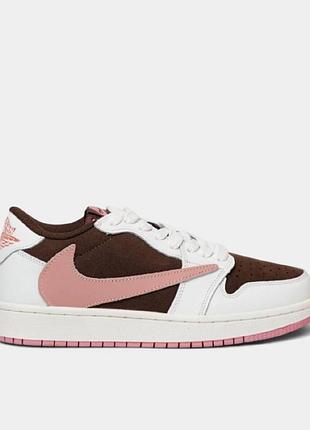 Nike air jordan 1 low x travis scott white brown pink