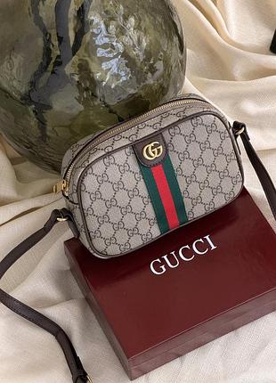 Сумка gucci ophidia кросс боди коричнево-бежевый е