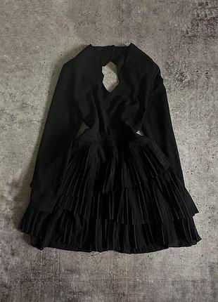Сукня жіноча коротка готична gothic darc academia avantgarde grunge гранж з відкритою спиною обʼємна спідниця whyred m чорна