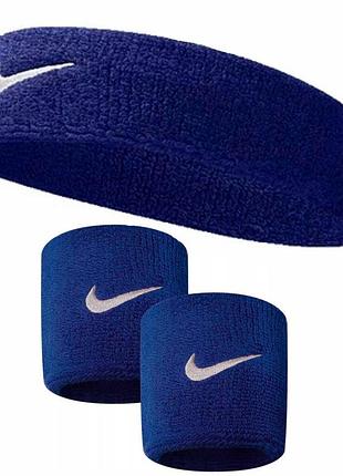 Набір nike пов`язка + напульсники (блакитний) nnn07-nnn04-402 nnn07-nnn04-402