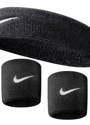 Набір nike пов`язка + напульсники (чорний) nnn07-nnn04-010 чорний 1size (92356) nnn07-nnn04-010