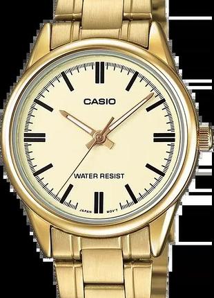 Годинник жіночий casio timeless collection ltp-v005g-9a жовтий циферблат