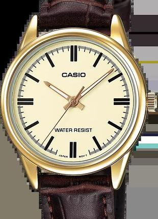 Годинник жіночий casio timeless collection ltp-v005gl-9a жовтий циферблат