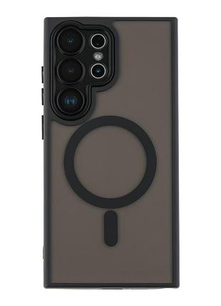 Чехол-накладка magnetic matte camera lens with magsafe for samsung galaxy s23 5g black