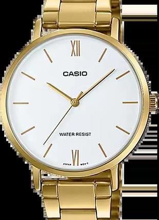 Годинник жіночий casio timeless collection ltp-vt01g-7b сталевий корпус білий циферблат