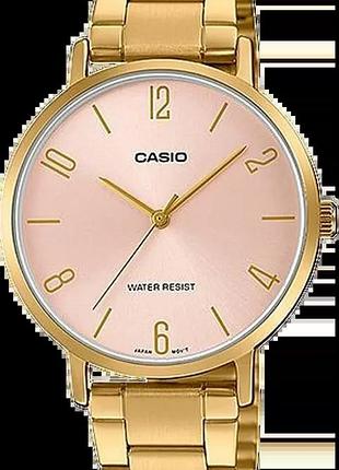 Годинник жіночий casio timeless collection ltp-vt01g-4b сталевий корпус рожевий циферблат