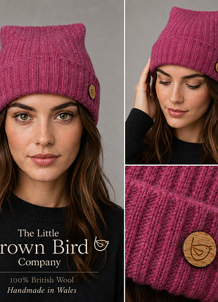 🧢 шапка бані з відворотом зі 100% британської вовни the little brown dog company
