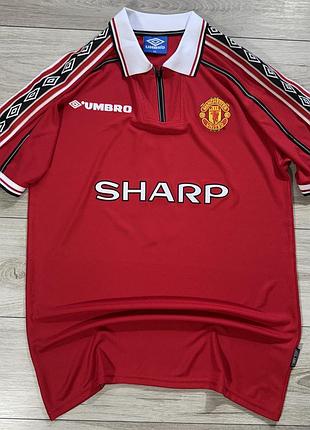 Футбольная футболка джерси умбро манчестер umbro manchester united 1998/00 home, факт xl, оригинал