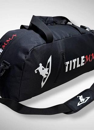 Спортивная большая сумка рюкзак title mma черного цвета, сумка для бокса, единоборств, мма, мужская спортивная сумка для зала