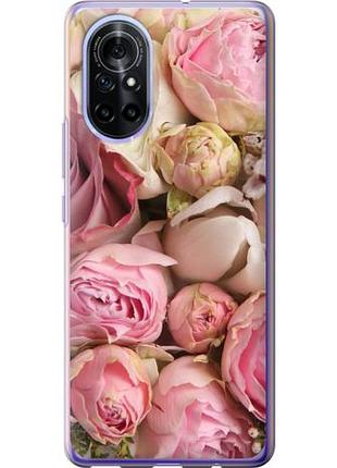 Чехол на huawei nova 8 розы из силикона fch_0169837